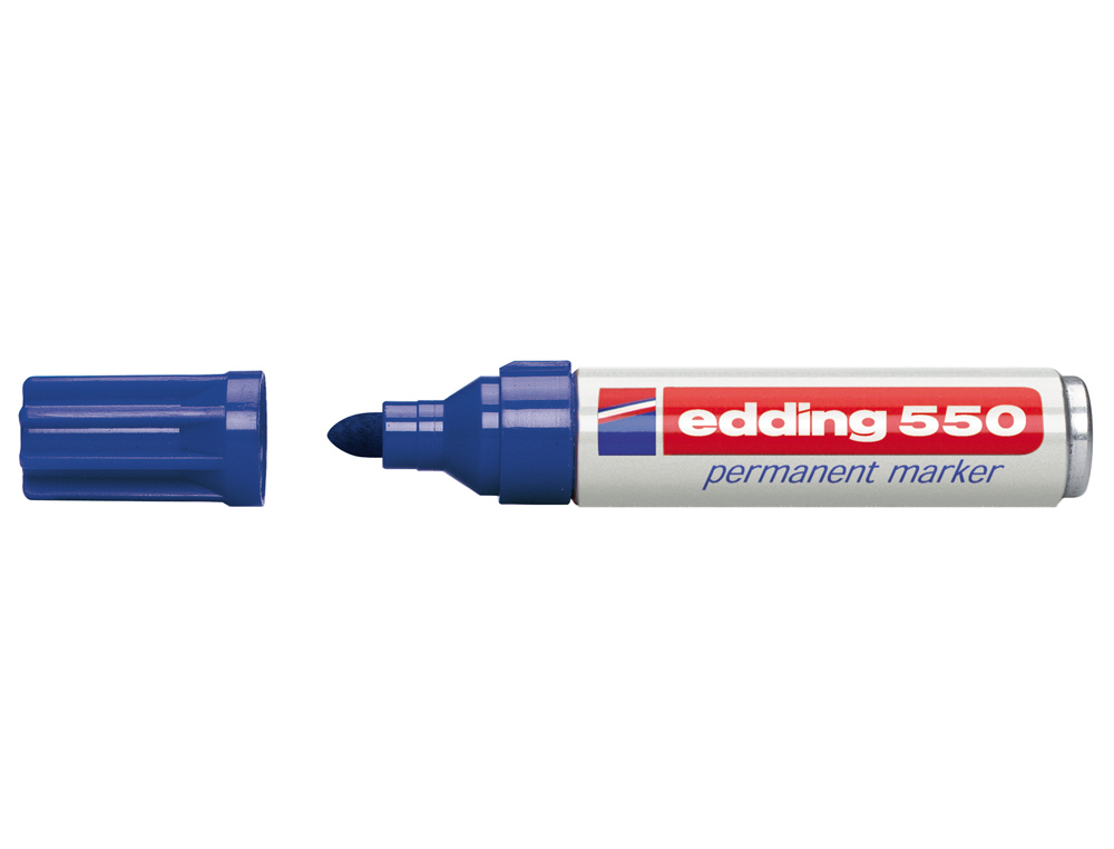 ROTULADOR EDDING PUNTA FIBRA PERMANENTE 550 AZUL N.3 PUNTA REDONDA RECARGABLE