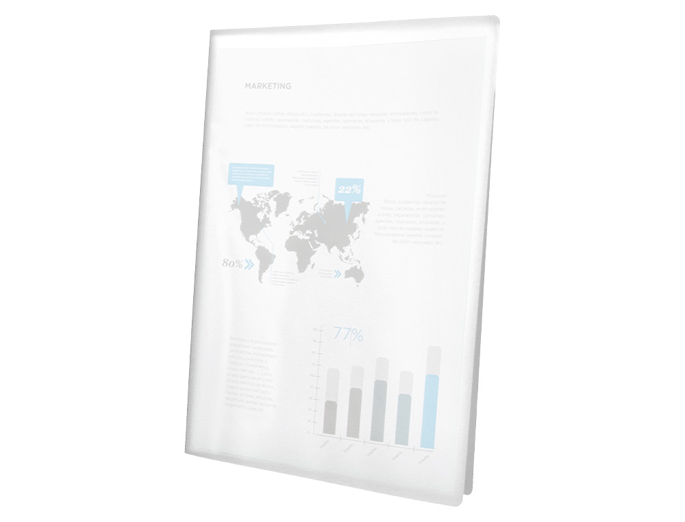 CARPETA LIDERPAPEL ESCAPARATE 47484 10 FUNDAS POLIPROPILENO TRASLUCIDA DIN A4 TRANSPARENTE