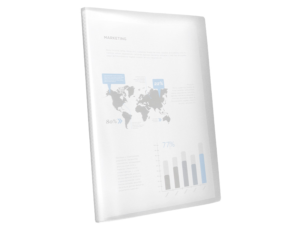 CARPETA LIDERPAPEL ESCAPARATE 47484 10 FUNDAS POLIPROPILENO TRASLUCIDA DIN A4 TRANSPARENTE
