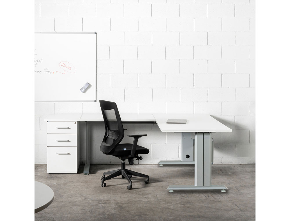 MESA DE OFICINA ROCADA METAL 2001AC02 GRIS/GRIS 140X80 CM