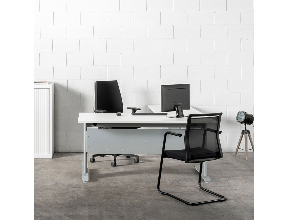 MESA DE OFICINA ROCADA METAL 2001AC02 GRIS/GRIS 140X80 CM