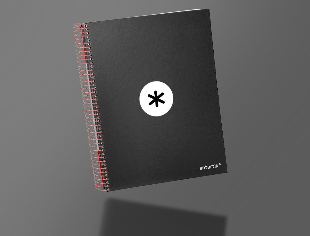 CUADERNO ESPIRAL A4 MICRO ANTARTIK TAPA FORRADA 120H 90 GR HORIZONTAL 5 BANDAS 4 TALADROS COLOR NEGRO
