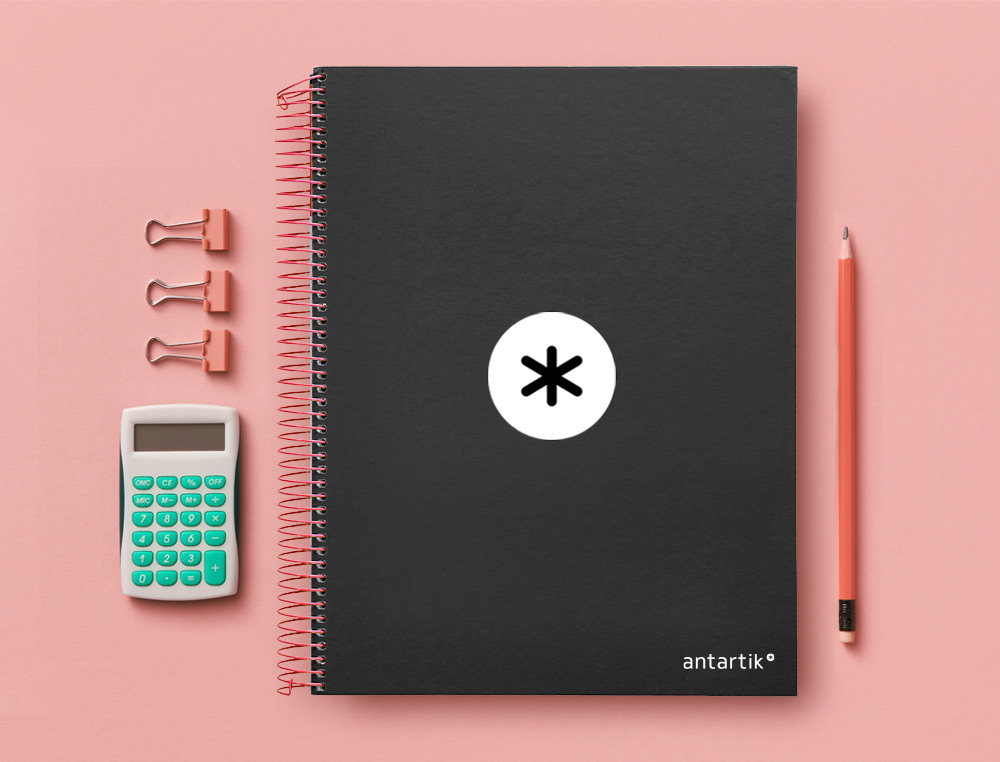 CUADERNO ESPIRAL A4 MICRO ANTARTIK TAPA FORRADA 120H 90 GR HORIZONTAL 5 BANDAS 4 TALADROS COLOR NEGRO
