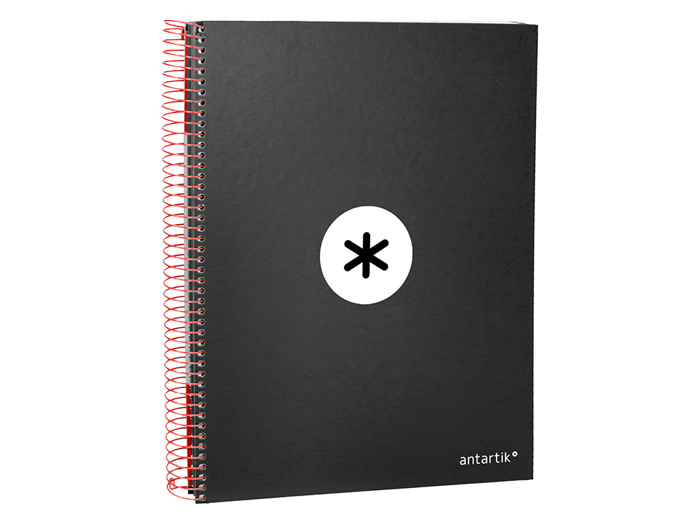 CUADERNO ESPIRAL A4 MICRO ANTARTIK TAPA FORRADA 120H 90 GR HORIZONTAL 5 BANDAS 4 TALADROS COLOR NEGRO