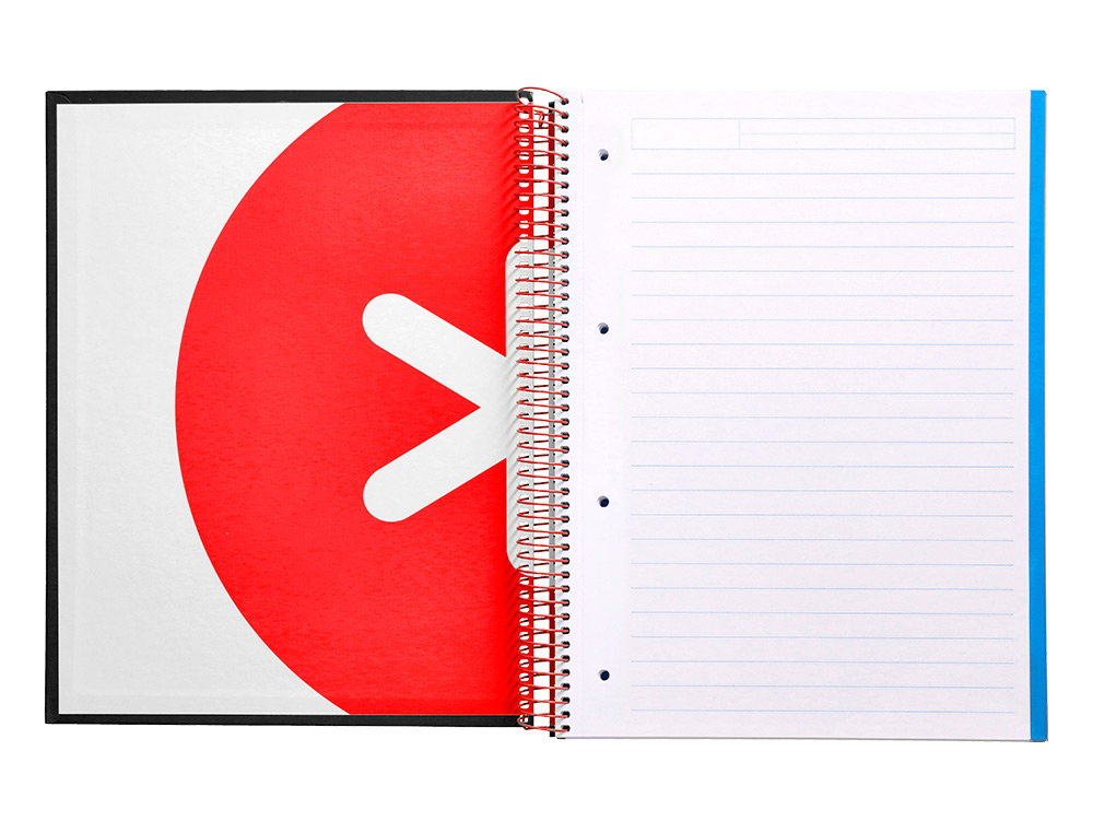 CUADERNO ESPIRAL A4 MICRO ANTARTIK TAPA FORRADA 120H 90 GR HORIZONTAL 5 BANDAS 4 TALADROS COLOR NEGRO