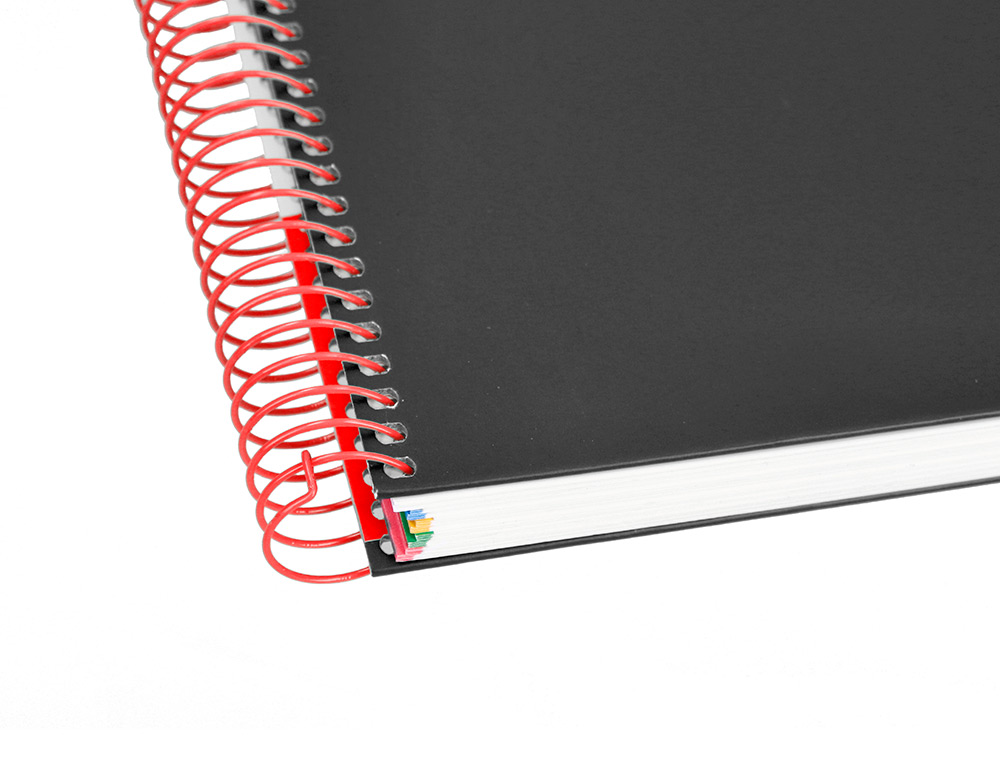 CUADERNO ESPIRAL A4 MICRO ANTARTIK TAPA FORRADA 120H 90 GR HORIZONTAL 5 BANDAS 4 TALADROS COLOR NEGRO
