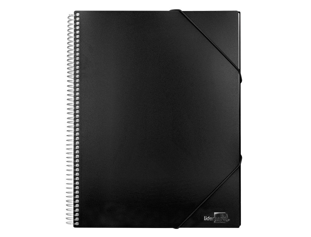 CARPETA LIDERPAPEL ESCAPARATE CON ESPIRAL 60 FUNDAS POLIPROPILENO DIN A4 NEGRO