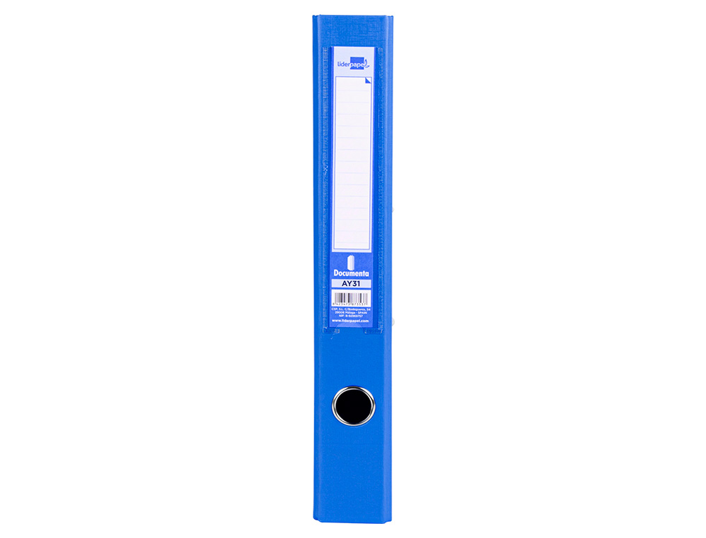 ARCHIVADOR DE PALANCA LIDERPAPEL FOLIO DOCUMENTA FORRADO PVC CON RADO LOMO 52 MM AZUL COMPRESOR METALICO