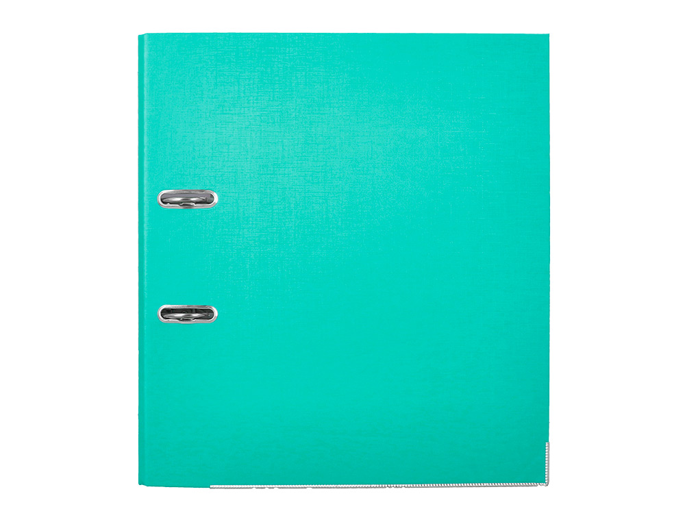 ARCHIVADOR DE PALANCA CARLIN FOLIO FORRADO POLIPROPILENO CON RADO LOMO ANCHO 75 MM VERDE CLARO