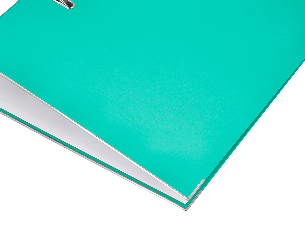 ARCHIVADOR DE PALANCA CARLIN FOLIO FORRADO POLIPROPILENO CON RADO LOMO ANCHO 75 MM VERDE CLARO