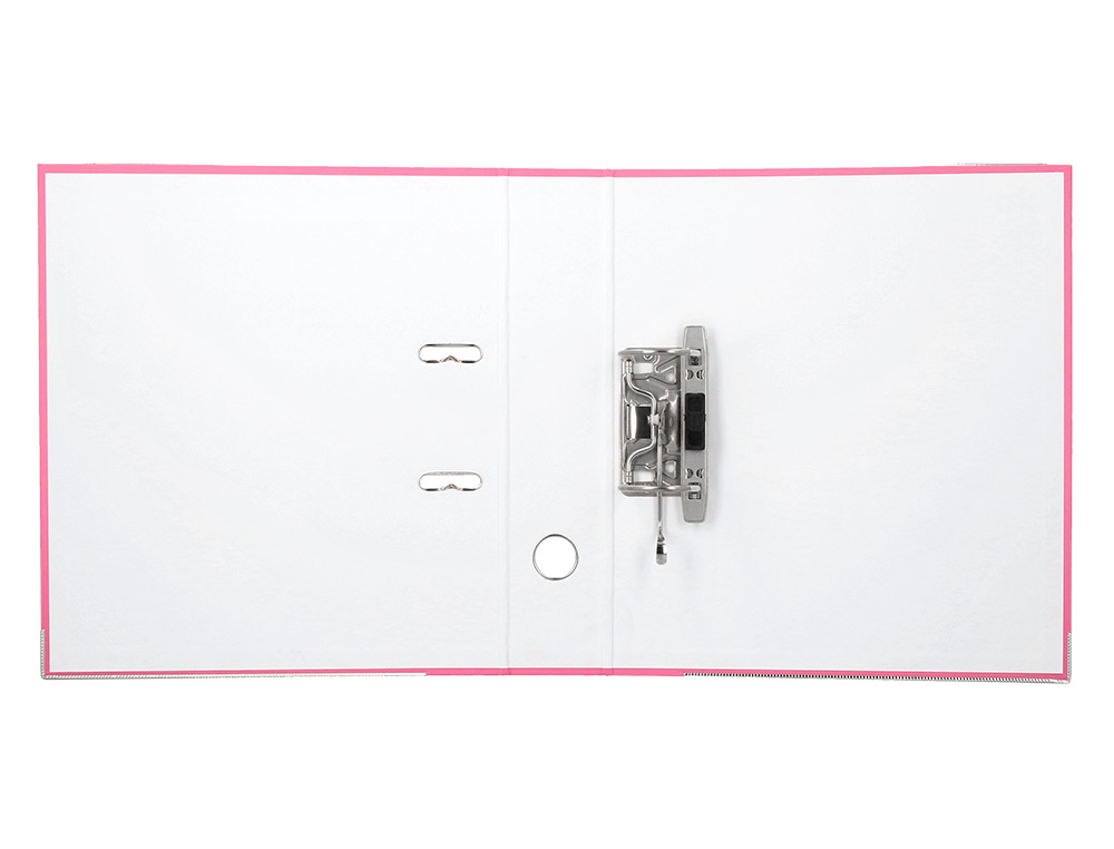 ARCHIVADOR DE PALANCA CARLIN FOLIO FORRADO POLIPROPILENO CON RADO LOMO ANCHO 75 MM ROSA