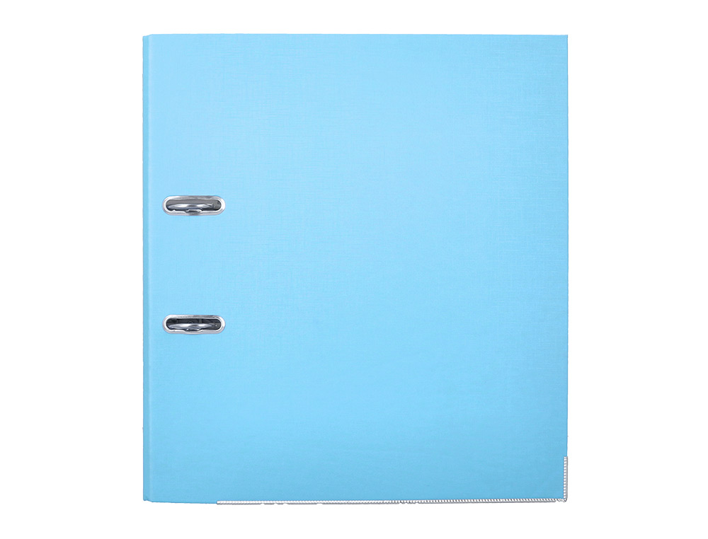 ARCHIVADOR DE PALANCA CARLIN DIN A4 FORRADO POLIPROPILENO CON RADO LOMO ANCHO 75 MM AZUL CLARO