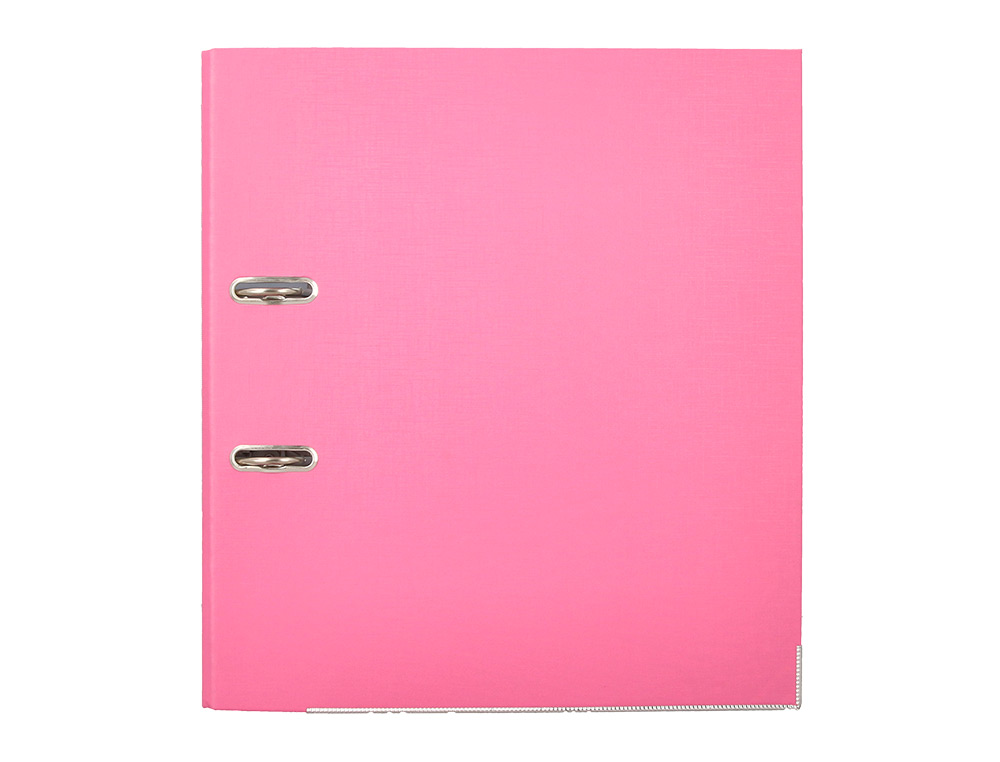 ARCHIVADOR DE PALANCA CARLIN DIN A4 FORRADO POLIPROPILENO CON RADO LOMO ANCHO 75 MM ROSA